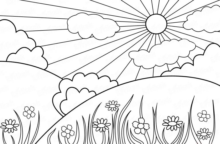Desenhos Para Colorir De Paisagens Do Por Do Sol Atividades Educativas