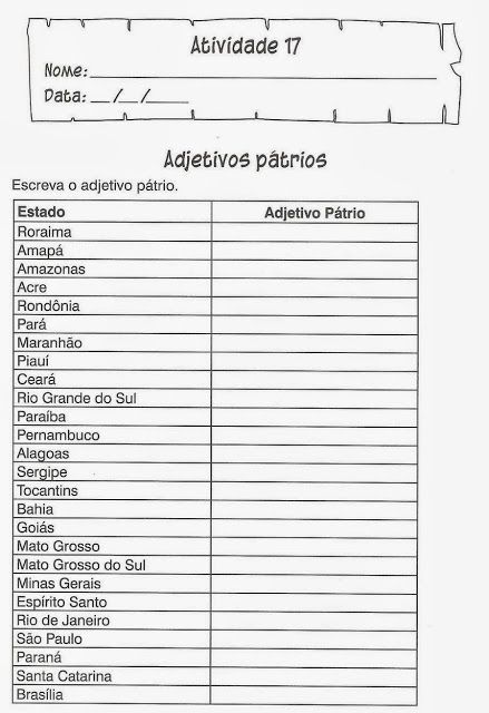 Exercícios de Português para 3º, 4º e 5º ano, para Imprimir