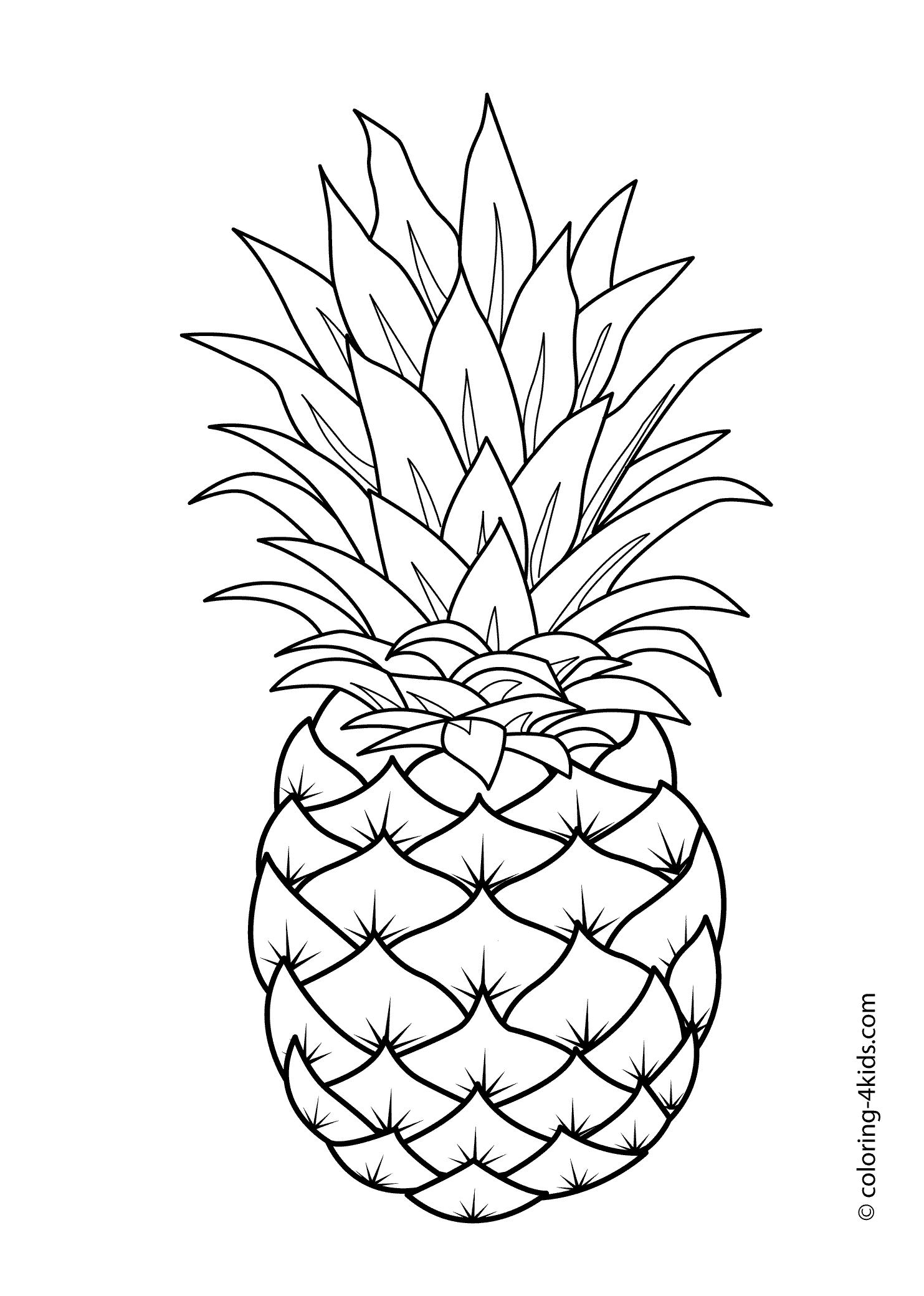 Desenhos de abacaxi para colorir - Atividades Educativas