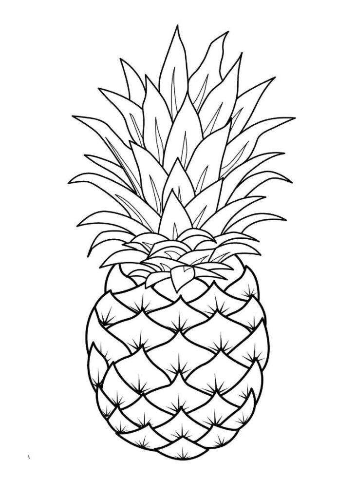 Desenhos de abacaxi para colorir - Atividades Educativas