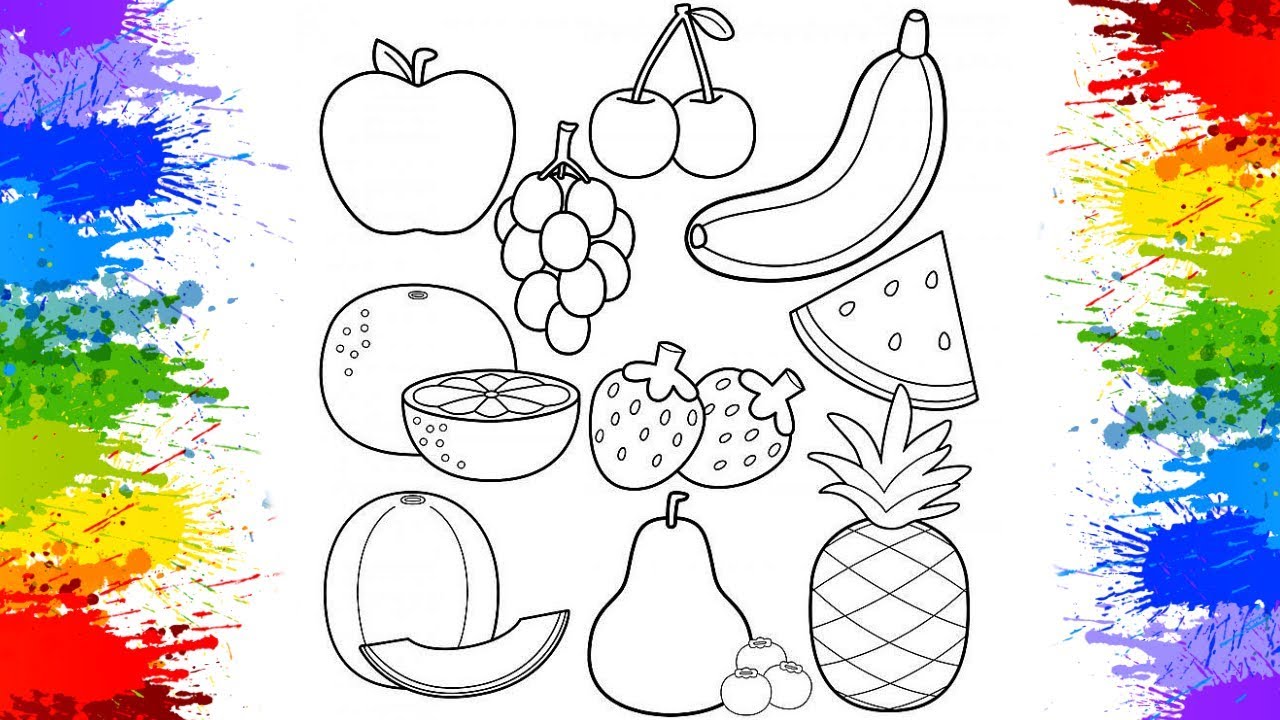 Desenhos de frutas para colorir - Atividades Educativas