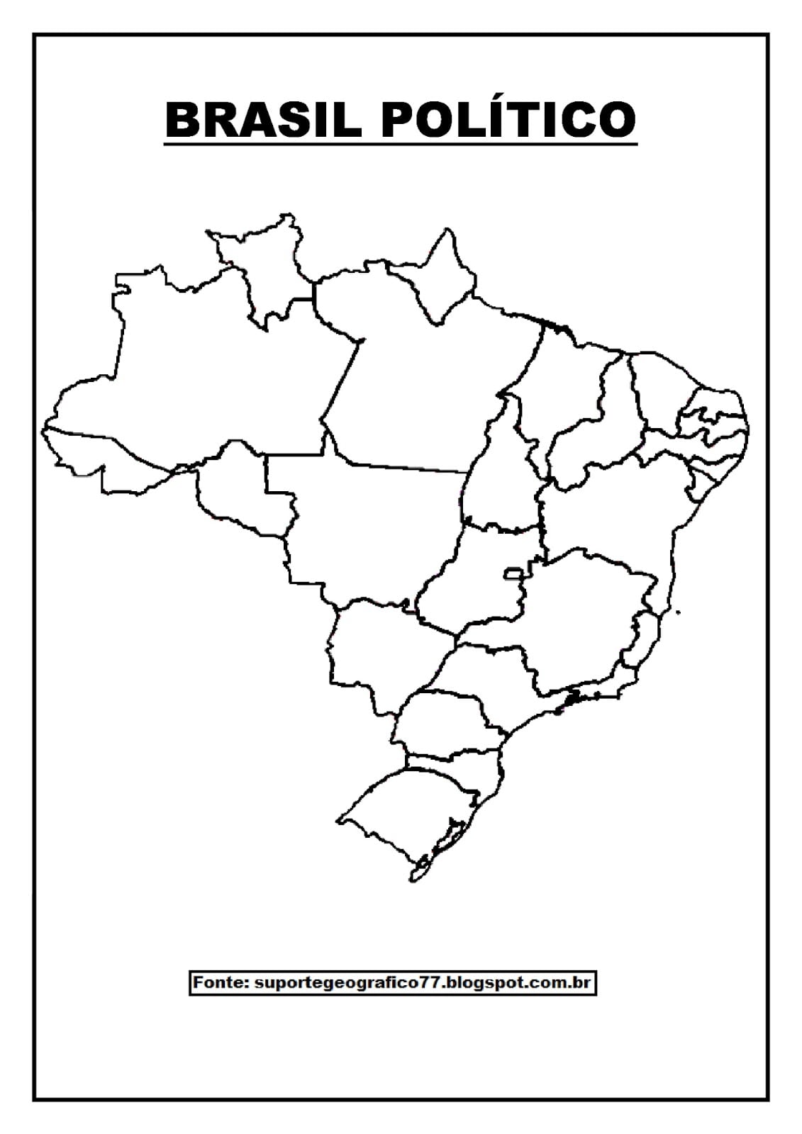 Desenhos para colorir mapa do brasil