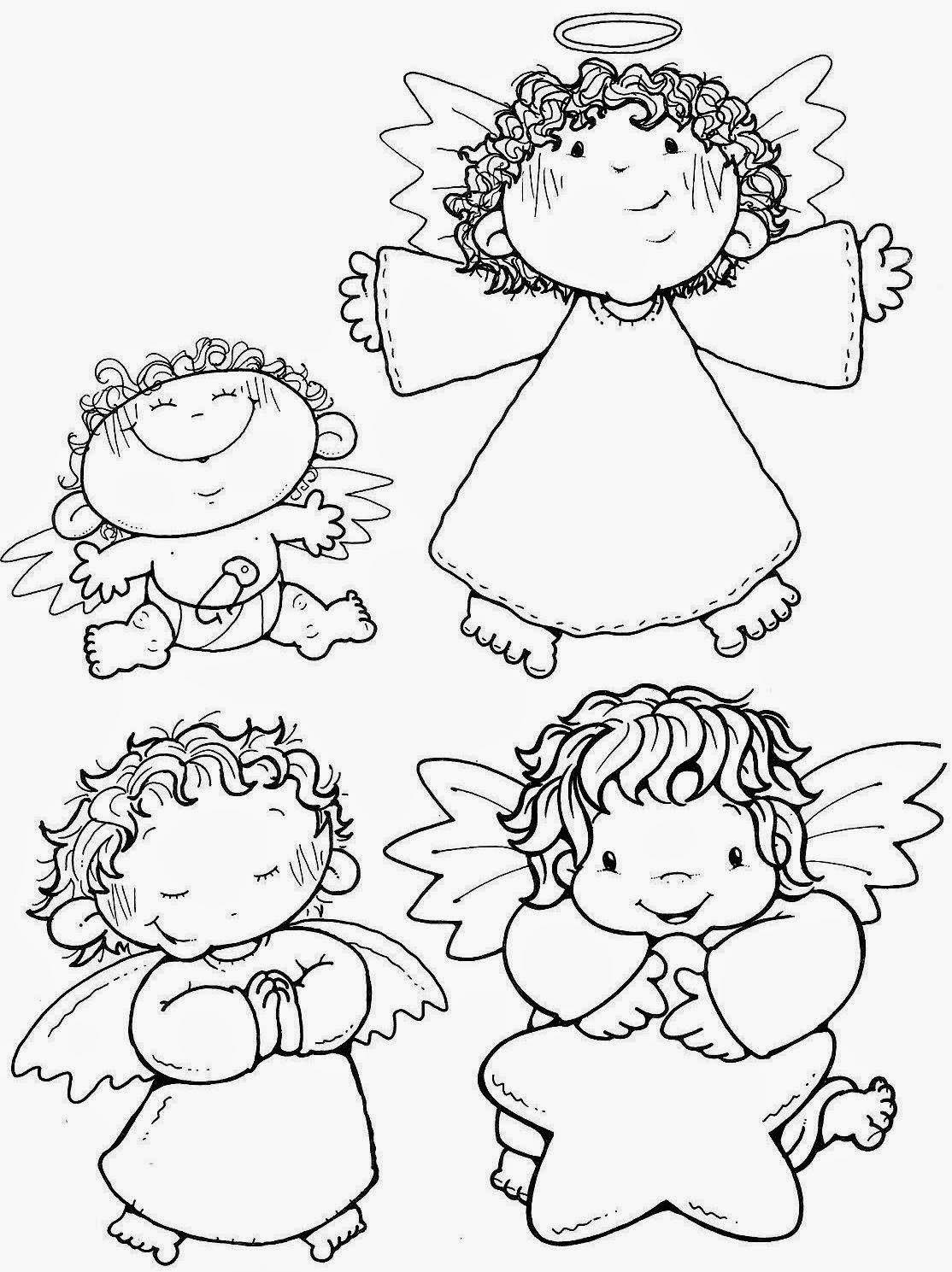 Desenhos de anjo para colorir