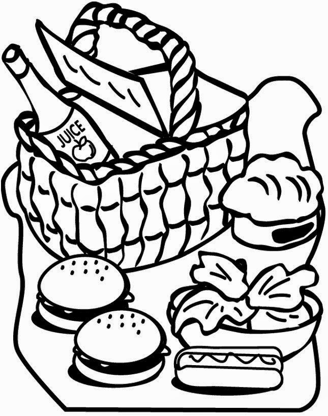 Desenhos de comida para colorir
