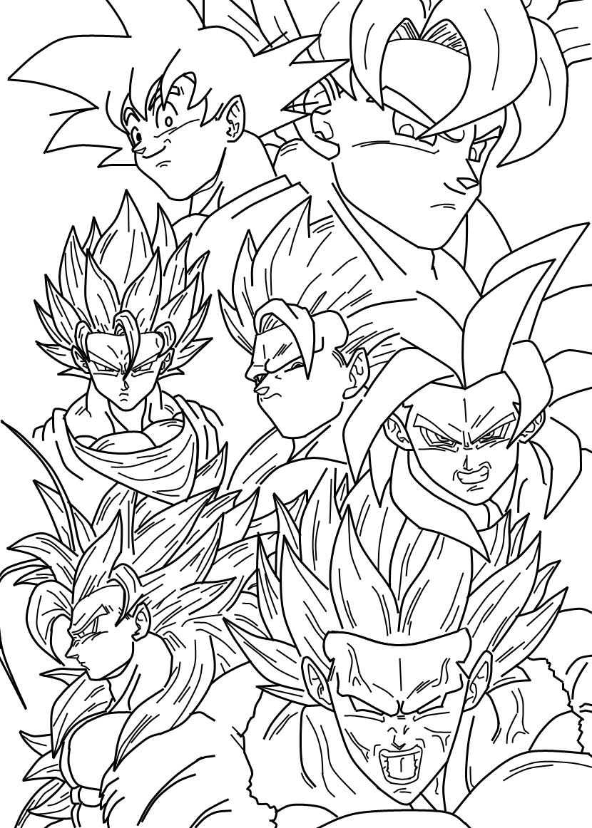 5 Desenhos do Dragon Ball Z para Colorir - Amor de Papéis